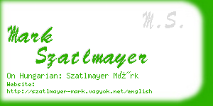 mark szatlmayer business card